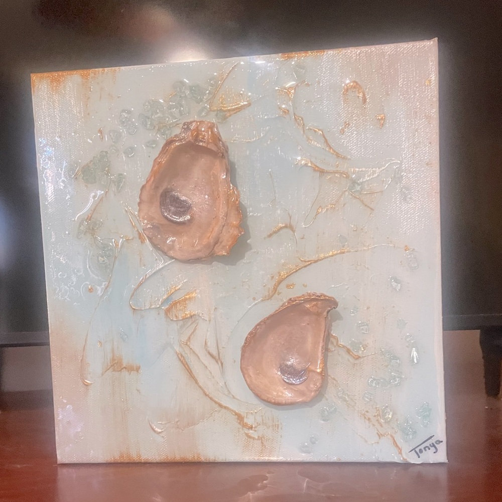 Custom Oyster Shell Canvas - Home Decor
